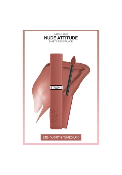 L'Oréal Paris Infaillible Matte Resistance Likit Mat Ruj 635 Worth It Medium