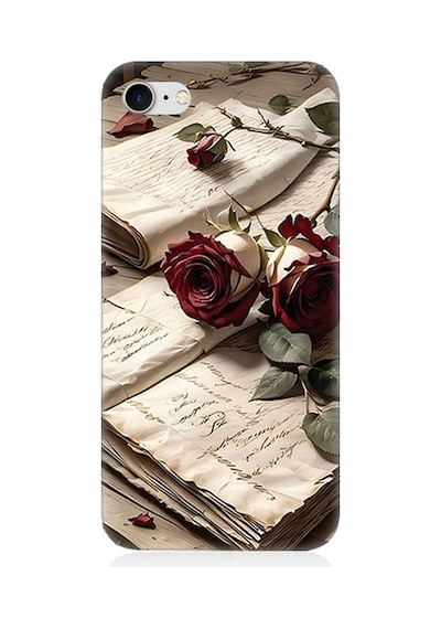 Apple Uyumlu iPhone 8 Mektup Ve Güller Desenli Silikon Kılıf