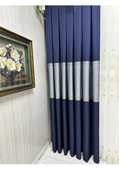 Nivemeshome Manavgat Lacivert Ft632113 V-507 1/3 Sık Pileli Fon Perde Apm Lacivert