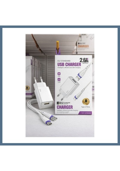 Buradabulabilirsin 2.6a Usb Sarj Adaptoru + Type-c Sarj Kablosu Eu Bbz Type - C