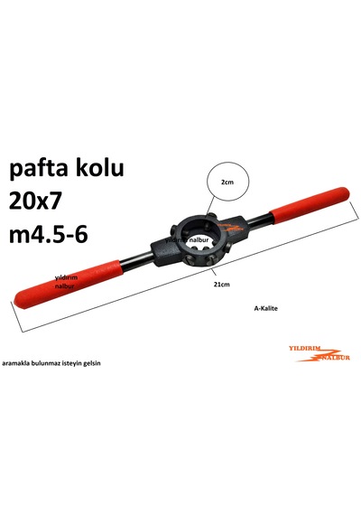Pafta Kolu 20x7 Diş Açma Kolu Küçük Boy M4.5-6 Diş Yolu Açma Tij