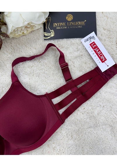 Le Jardin Marilyn Soft Cup Balenli Desteksiz Büyük Beden Sütyen - Bordo