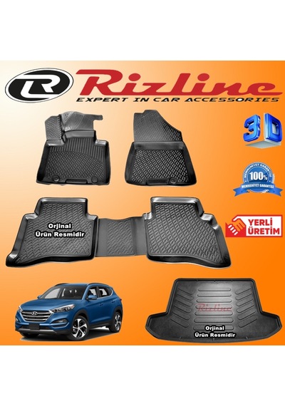 Hyundai Tucson 3D Paspas+Bagaj Havuzu 2015-2020 Arası Rizline N11.2527
