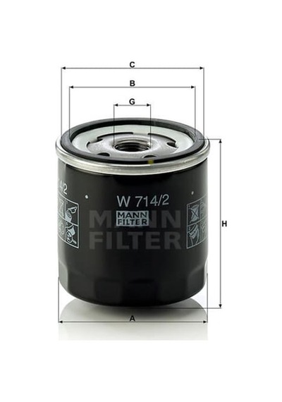 MANN W7142 Yağ Filtresi Fiat Panda I 141A 0.9 Kat. 40Hp 04 92-12 96