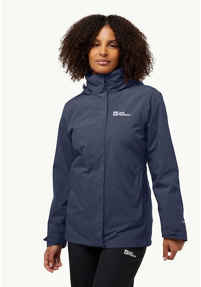 Jack Wolfskin Rotwand 3ın1 Kadın Outdoor Mont-a60333 Koyu Lacivert