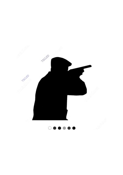 Elinde Tüfeği Ile Av Yapan Avcı Adam Sticker 20Cm