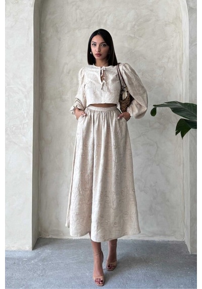 Verymoda Nakışlı Etek F1901 Taş