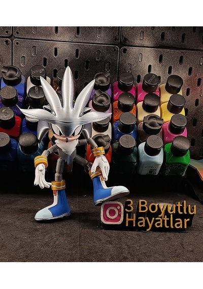Silver Sonic Figür Oyuncak Hareketli Eklemli Pozlanabilir 20 Cm