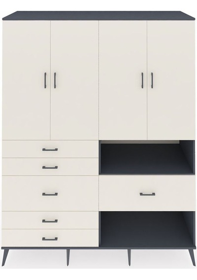 Kronos Gardrop 7 Raflı 6 Çekmeceli 4 Kapaklı 176x59x221 Antrasit-aytaşı Aytaşı Kronos Gardrop 7 Raflı 6 Çekmeceli 4 Kapaklı 176x59x221 Antrasit-aytaşı Aytaşı
