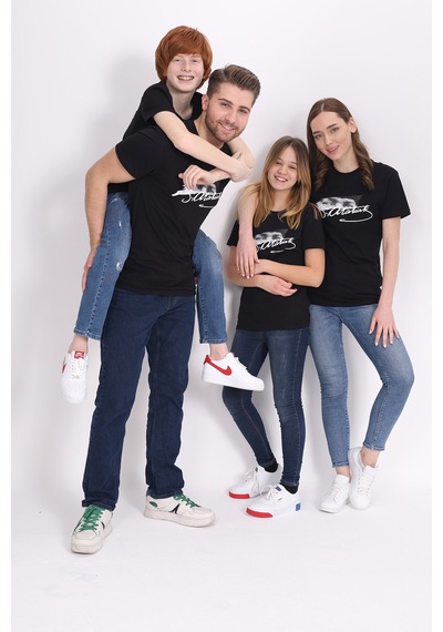 Toontoy Kids Toontoy Unisex Çocuk Atatürk Baskılı Tişört 23072 Siyah