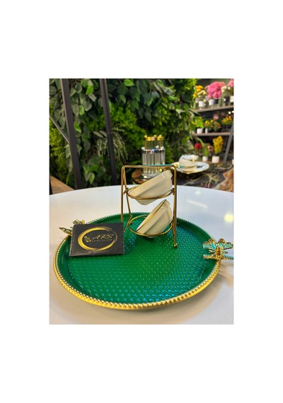 İki Katlı Standlı Gold Yaldızlı Porselen Tekli Mini Lokumluk, Şekerlik, Sosluk, Kase,sunumluk,modern Gümüş-gold