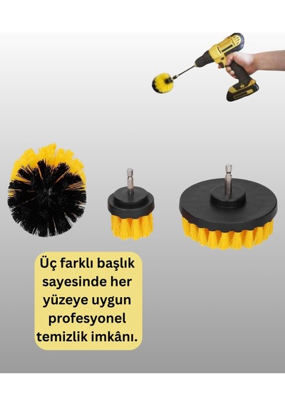 Northcity Matkap Ucu Fırça Seti - Halı Fayans Zemin Temizliği