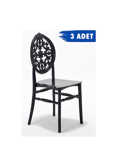 3 Adet Venüs Siyah Pratik Sandalye / Balkon-bahçe-mutfak
