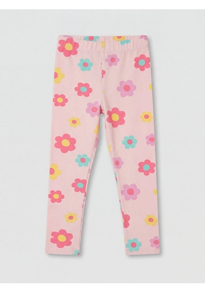LC Waikiki Lcw Kids Pembe Çiçek Baskılı Kız Çocuk Tayt Pınk Prınted