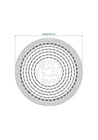 6 Adet Amerikan Servis, Natürel MeridyenDukkan 37 cm Rattan-Yuvarlak-Dekoratif Servis Bej