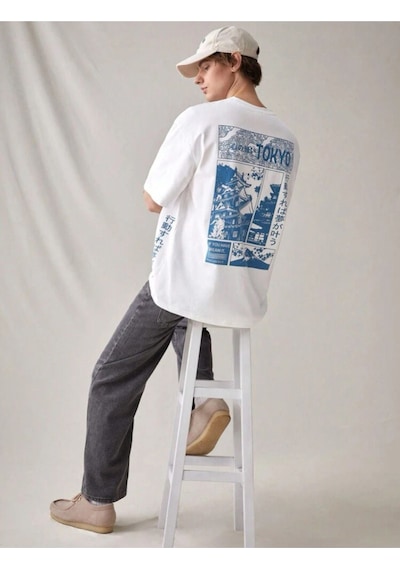 Beyaz Oversıze Blue Tokyo Tshirt Beyaz
