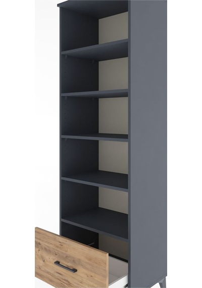 Hyperion Dolap 5 Raflı Tek Çekmeceli 60x44x195 Antrasit-çam Antrasit
