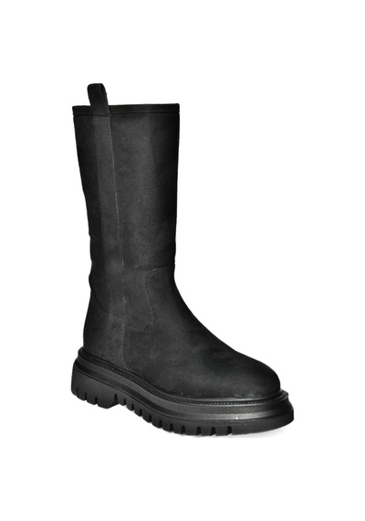 Fox Shoes R312104902 Siyah Süet Kalın Tabanlı Kadın Çizme Siyah