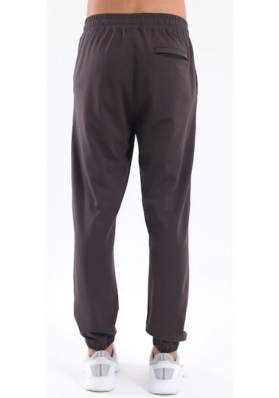 Rowinger Modal İnterlock Kumaş Nakış Logolu Paçası Lastikli Erkek Jogger Eşofman Altı Brown