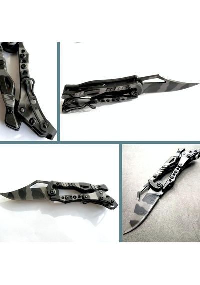 Omeniv Kar Kamuflaj Çelik Kamp Çakı Kamp Bıçak Outdoor Anahtarlık Karabiner Kamuflaj