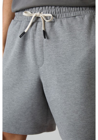 Air Jones Tommy Life Gri Melanj Pamuklu Kalın Yumuşak Dokulu Comfort Fit Basic Erkek Şort - 81274 GRI MELANJ