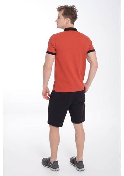 Maraton Sportswear Regular Erkek Polo Yaka Kısa Kol Basic Kiremit T-Shirt 20931-Kiremit