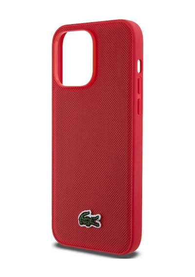 Apple Uyumlu iPhone 14 Pro Max Kılıf Lacoste Lisanslı Pu Pike Desenli İkonik Timsah Dokuma Logolu Siyah