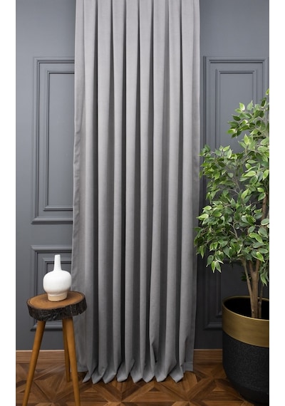 Evdepo Home Gri Fon Perde Tek Kanat (539795293) Gri