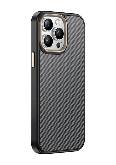Nihcase Apple Uyumlu iPhone 15 Pro Max Kılıf M-safe Manyetik Şarj Karbon Fiber Görünüm Antina Kapak