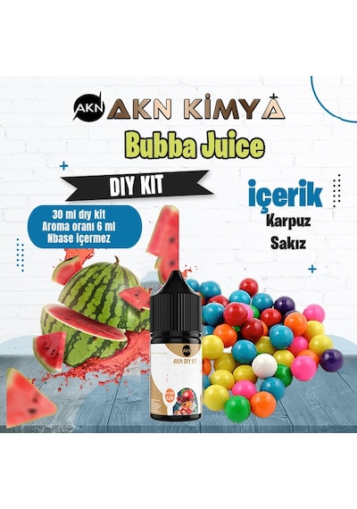 Bubba Juice Dıy Kit Karpuz Sakız Gıda Aroması %20 Oranda Aroma İçerir Hazır Değildir 30 Ml
