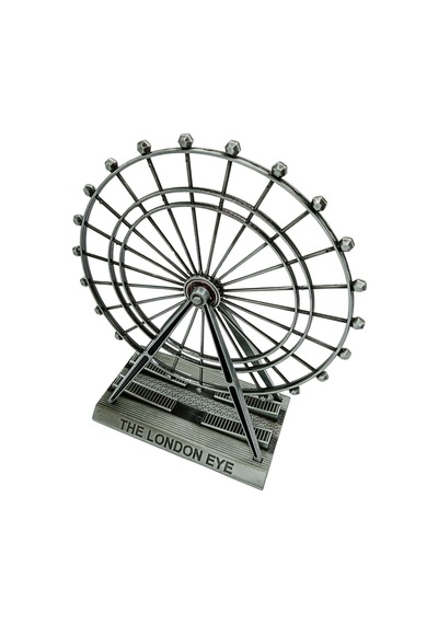 Vintage Metal İngiltere Dönme Dolap Xl 21cm Gümüş London Eye Biblo No.2