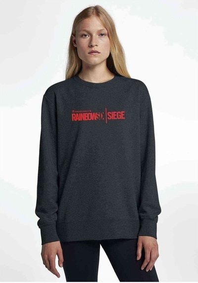 Rainbow 6 Siege Baskılı Füme Antrasit Kadın Sweatshirt (528265956)