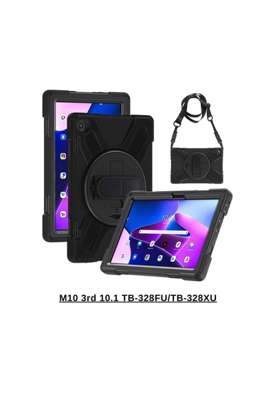 Tab M10 3rd 10.1 Tb-328fu/tb-328xu İle Uyumlu 360 Tam Koruma Sağlayan Fuchsia Defender Tablet Kılıfı Kapaklı Kılıf