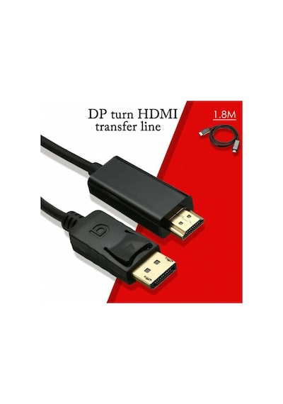 1.8 Metre Display Port To Hdmi Kablo V1.1 Displayport Hdmi Kablo