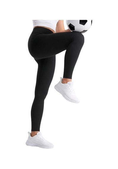 Erdem Kıds Kız Çocuk / Kadın Cepli Yüksek Bel, Günlük, Koşu, Yürüyüş, Yoga, Spor, Atletik, Egzersiz, Fitness Tayt Siyah Siyah