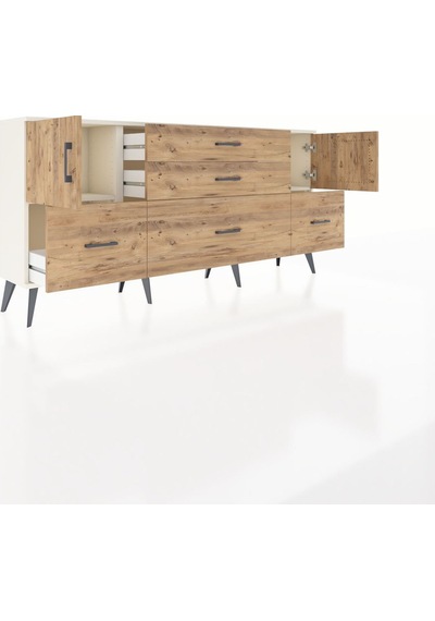 Arges Konsol 2 Raflı 5 Çekmeceli 2 Kapaklı 176x30x83 Aytaşı-çam/çam Çam/çam Arges Konsol 2 Raflı 5 Çekmeceli 2 Kapaklı 176x30x83 Aytaşı-çam/çam Çam/çam