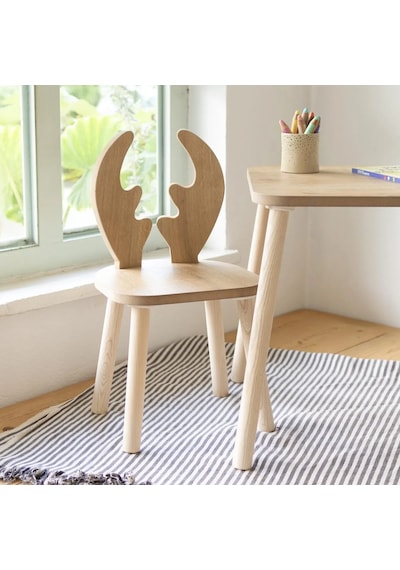 Reyo Montessori Geyik Çalışma Masası 2 Sandalye 1 Masa Kahverengi