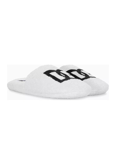 Dolce & Gabbana Casa Unisex Logo Işlemeli Terlik, Pamuklu, Yumuşak & Rahat Beyaz