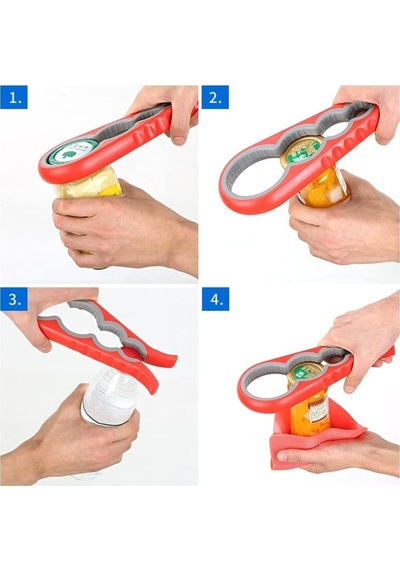 Kavanoz Şişe Kapak Açacağı 4 Boğum 8 Boy Silikon Plastik Açacak Diğer