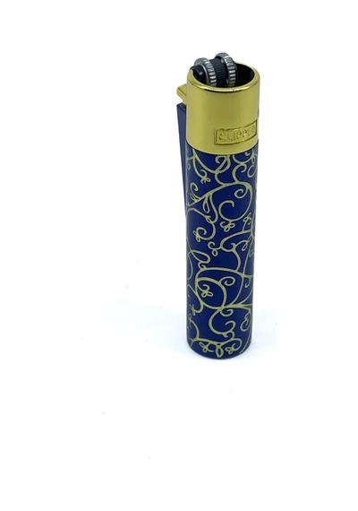 Clipper Blue Pattern Metal Çakmak - Lacivert