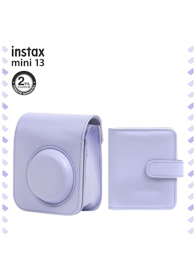 Instax Mini 13  Lila Deri Çanta Ve Albüm Set
