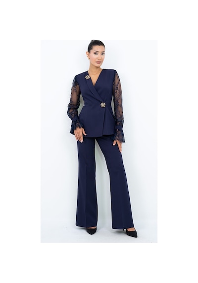 Dorne Moda Geniş Paça Takım Lacivert Lacivert