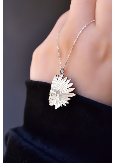 Papatya Silver 925 Ayar Gümüş Antik ve Etnik Desenli, Vintage Mısır Tanrıçası, Kızıldere Kafası Kolye