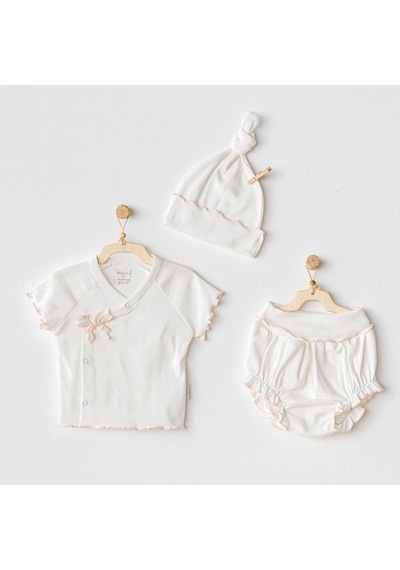 Andywawa Kız Bebek Takim 3 Pcs Set Basic Ac25899 Ekru