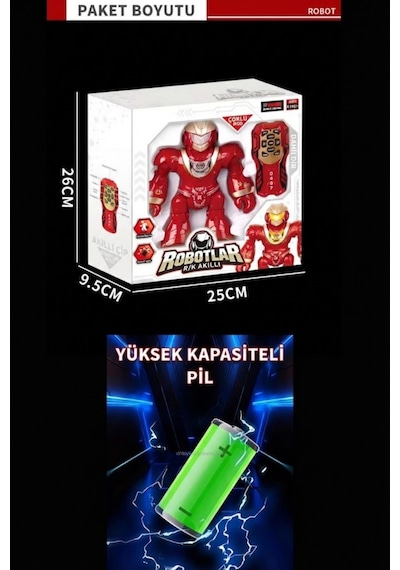 Uzaktan Kumandalı Akıllı Robot Oyuncak - Işıklı, Müzikli, Dans Eden Programlanabilir, 23cm Mavi