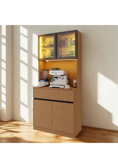 Nordıc Wood Led Li Kahve Köşesi Ünitesi Mını Kompakt Füme Cam Vitrin Komple Mdf Modern Mutfak Dolabı Kahverengi Nordıc Wood Led Li Kahve Köşesi Ünitesi Mını Kompakt Füme Cam Vitrin Komple Mdf Modern Mutfak Dolabı Kahverengi