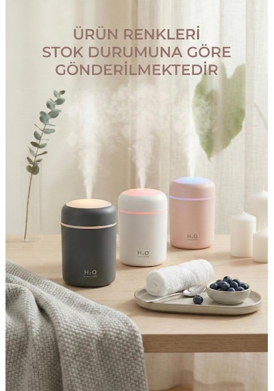 300 Ml Led Işıklı Hava Nemlendirici & Pratik Oda Kokusu Difüzörü 7 Cm X 11 Cm Diğer