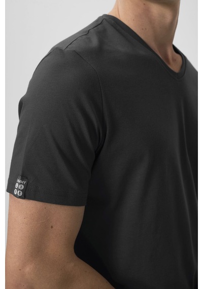 Tommylife Antrasit Basic Kısa Kol Standart Kalıp V Yaka Erkek T-shirt - 87912 Antrasit