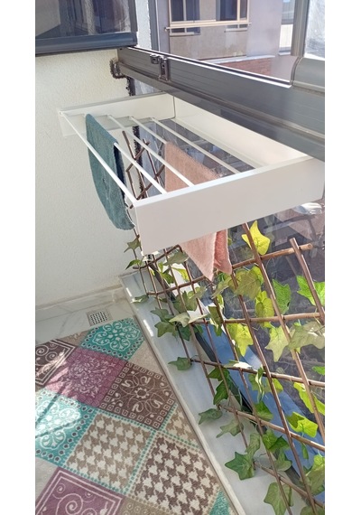 Alimünyum Petek,cam Balkon Kurutmalık 75cm Beyaz