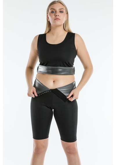 Fit Women Kadın Agraflı Termal Şort Siyah